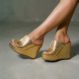 Dames Sleehak Sandalen met Open Neus