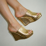 Dames Sleehak Sandalen met Open Neus
