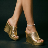 Dames Sleehak Sandalen met Open Neus