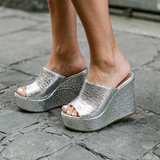 Dames Sleehak Sandalen met Open Neus