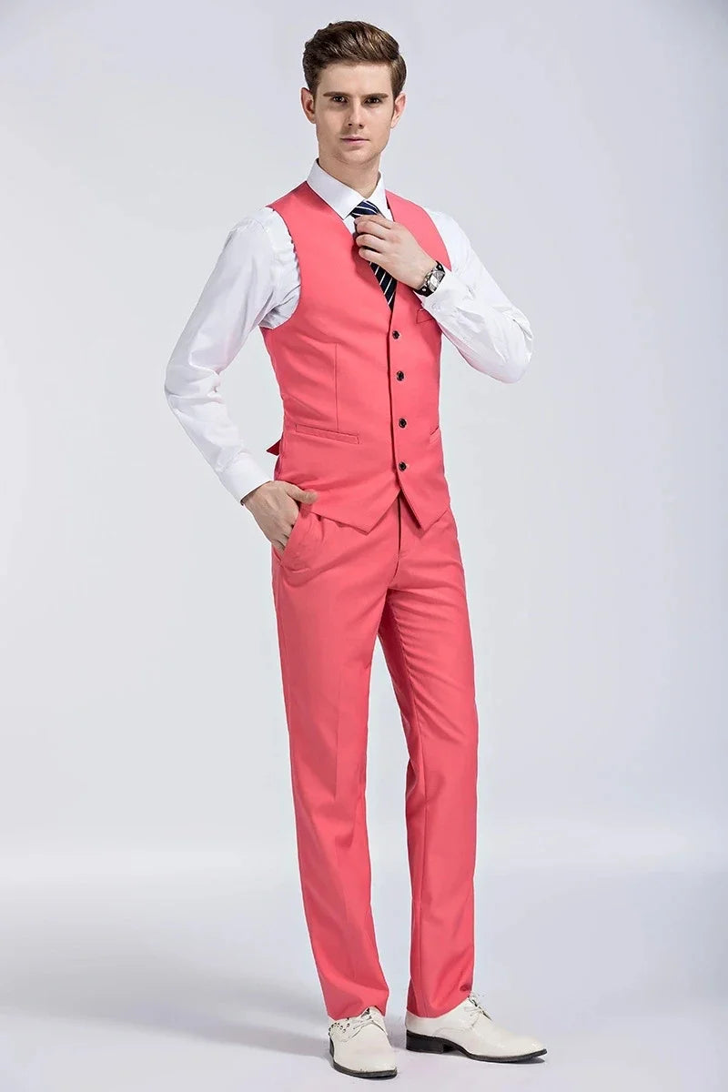 Heren slim fit set – stijlvol gilet en bijpassende broek, moderne pasvorm en hoogwaardige stof voor zakelijke en formele gelegenheden.