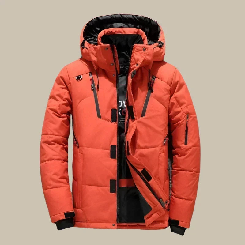Winddichte winterjas met capuchon en thermovoering