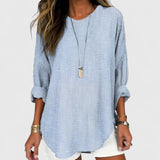 Dames blouse met verticale strepen en lange mouwen