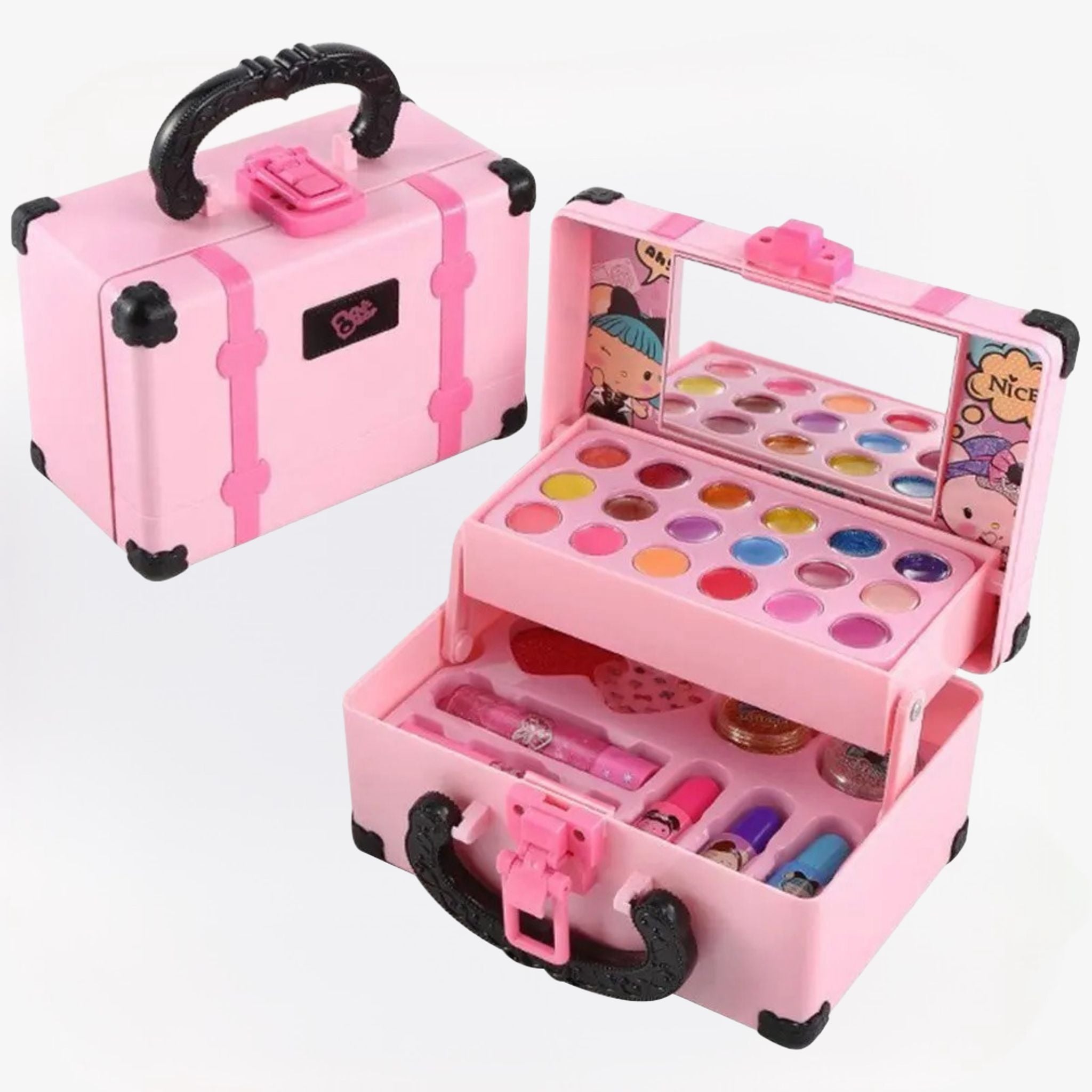 GlamPrincess make-up set voor meisjes met veilige en kleurrijke producten – creatieve en speelse kit voor plezierig en verantwoord schminken.