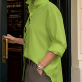 Dames Blouse met Decoratieve Knopen en Lange Mouwen
