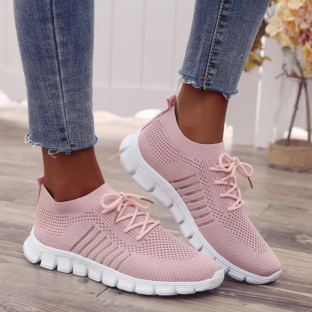 Dames Mesh Sneakers met Vetersluiting