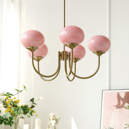 AuraGlow Marshmallow Kroonluchter – Elegant en moderne kroonluchter met zachte, marshmallow-achtige lampenkappen, voor een sfeervolle en luxe uitstraling in elke ruimte.
