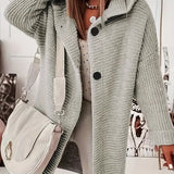 Gebreid Vest met Capuchon en Knoopsluiting