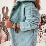 Gebreid Vest met Capuchon en Knoopsluiting