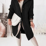 Gebreid Vest met Capuchon en Knoopsluiting