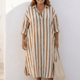 Dames Maxi Blousejurk met Verticale Strepen
