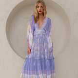 Bohemian Maxi Jurk met V Hals