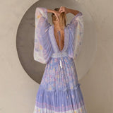 Bohemian Maxi Jurk met V Hals