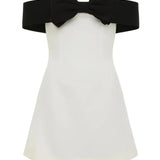 Off-Shoulder Mini Jurk met Strikdetail