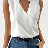 Dames Mouwloze Overslag Blouse met V-hals
