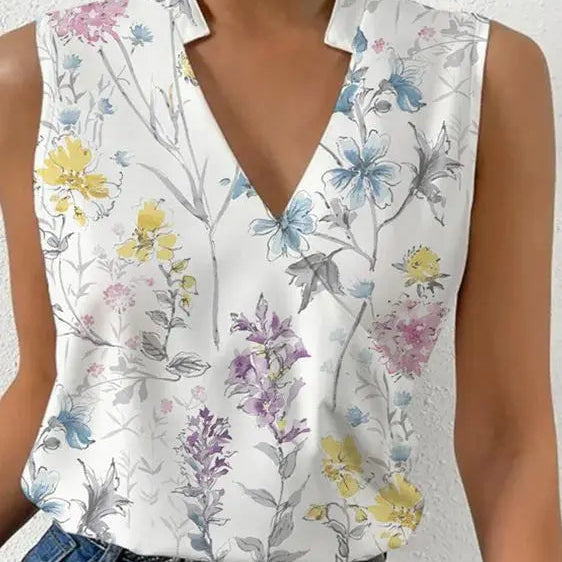 Dames Mouwloze Overslag Blouse met V-hals