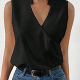 Dames Mouwloze Overslag Blouse met V-hals