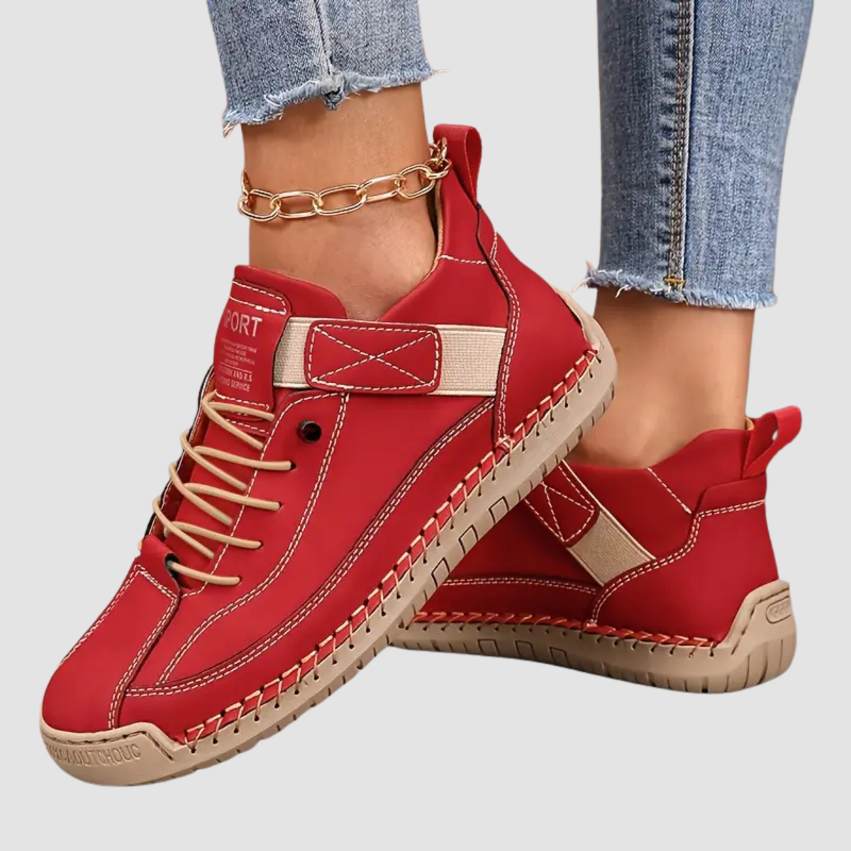 Dames Casual Veterschoenen met Contrasterende Zool