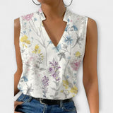 Dames blouse met overslag en V-hals