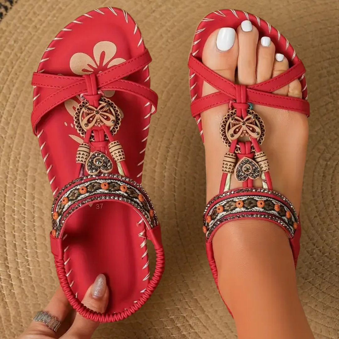 Dames Sandalen met Bandjes en Decoratieve Hanger