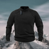 Fleece trui voor heren met halve rits en hoge kraag
