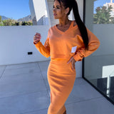 Tweedelige Set met Sweatshirt en Midi Rok