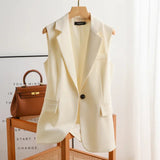 Mouwloze Blazer met Reverskraag