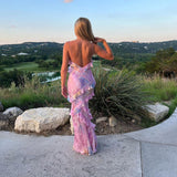 Dames Maxi Jurk met Bloemenprint en Spaghettibandjes