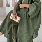 Driedelige Set met Lange Kimono, Top en Wijde Broek