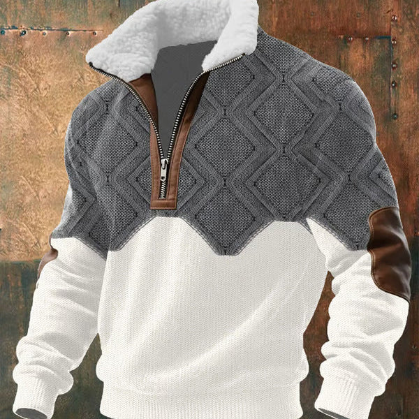 Fleece trui met hoge gevoerde kraag