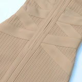 Elegante Geribde Midi Jurk