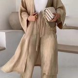 Driedelige Set met Lange Kimono, Top en Wijde Broek