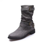 Marisse enkellaarsjes voor dames – stoere leren laarsjes met multiple gespen en ritssluiting, comfortabele pasvorm en trendy design voor herfst- en winterlooks.