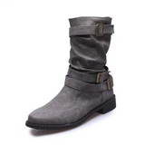 Marisse enkellaarsjes voor dames – stoere leren laarsjes met multiple gespen en ritssluiting, comfortabele pasvorm en trendy design voor herfst- en winterlooks.