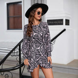 Zebra Print Mini Jurk voor Dames