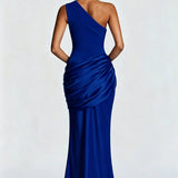 One-Shoulder Maxi Jurk met Drapering
