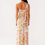 Maxi Jurk met Asymmetrische Halterhals
