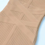 Elegante Geribde Midi Jurk