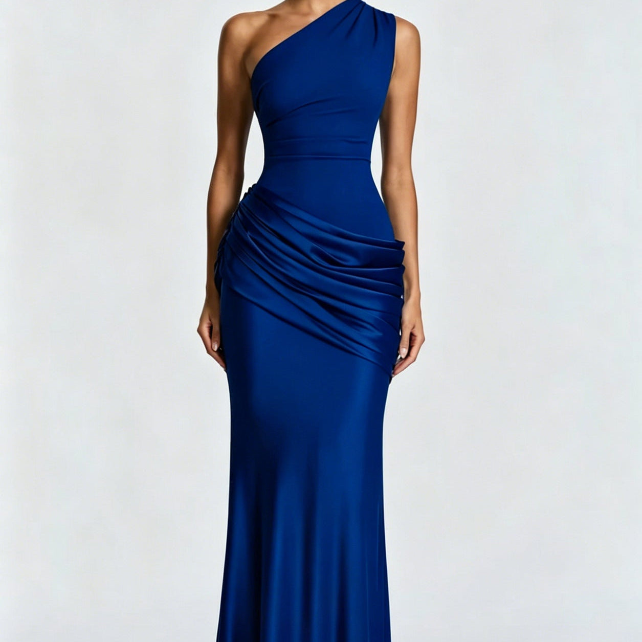 One-Shoulder Maxi Jurk met Drapering