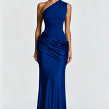 One-Shoulder Maxi Jurk met Drapering
