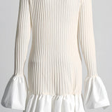Witte Elegante Mini Jurk met Volants
