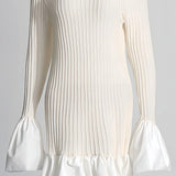 Witte Elegante Mini Jurk met Volants