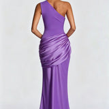 One-Shoulder Maxi Jurk met Drapering