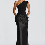 One-Shoulder Maxi Jurk met Drapering