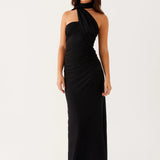 Maxi Jurk met Asymmetrische Halterhals