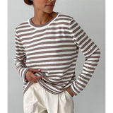 Vrijetijdse gestreepte gebreide trui voor dames met comfortabele pasvorm en stijlvolle horizontale strepen – ideaal voor een casual look.
