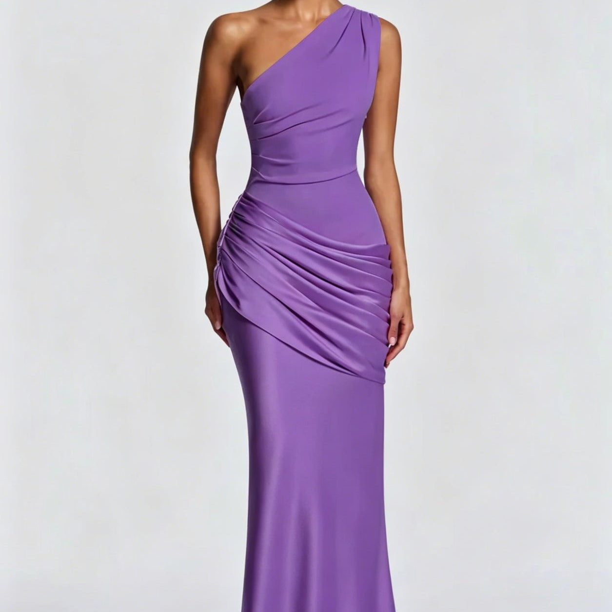 One-Shoulder Maxi Jurk met Drapering