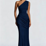 One-Shoulder Maxi Jurk met Drapering