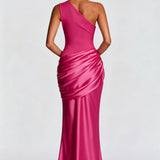 One-Shoulder Maxi Jurk met Drapering