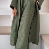 Driedelige Set met Lange Kimono, Top en Wijde Broek